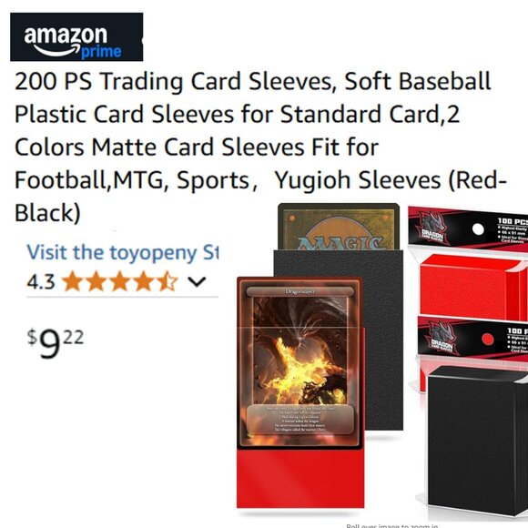 Soft Plastic Trading Card Sleeves, 100 Red / 100 Black NEW IN PACKAGE! - Picture 12 of 12